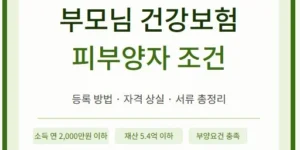 부모님 건강보험 피부양자 조건 2026 – 소득·재산·부양요건 총정리