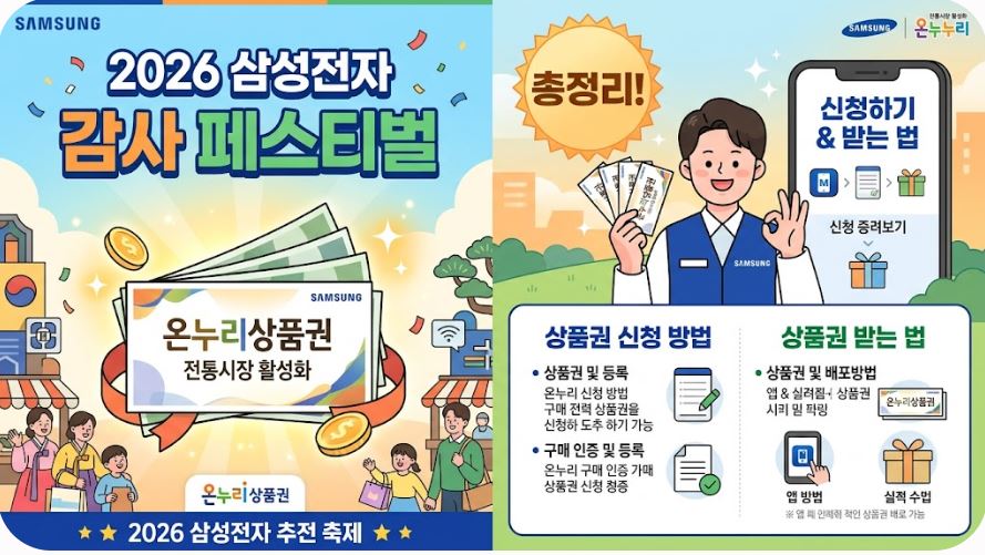 삼성전자 온누리상품권 신청 방법 2026 감사 페스티벌