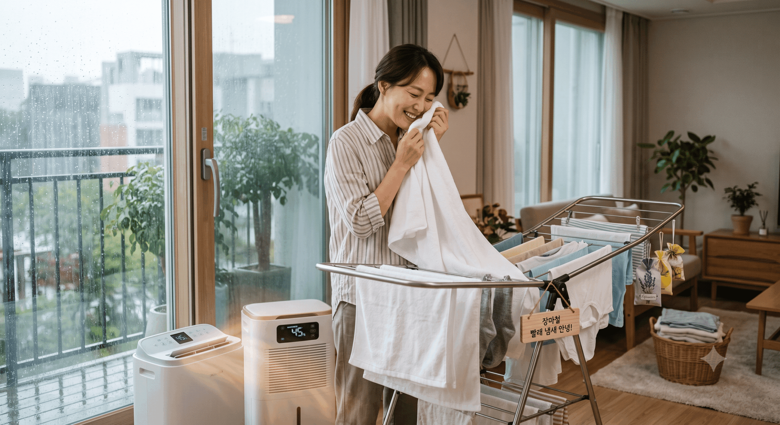장마철 빨래 냄새 제거