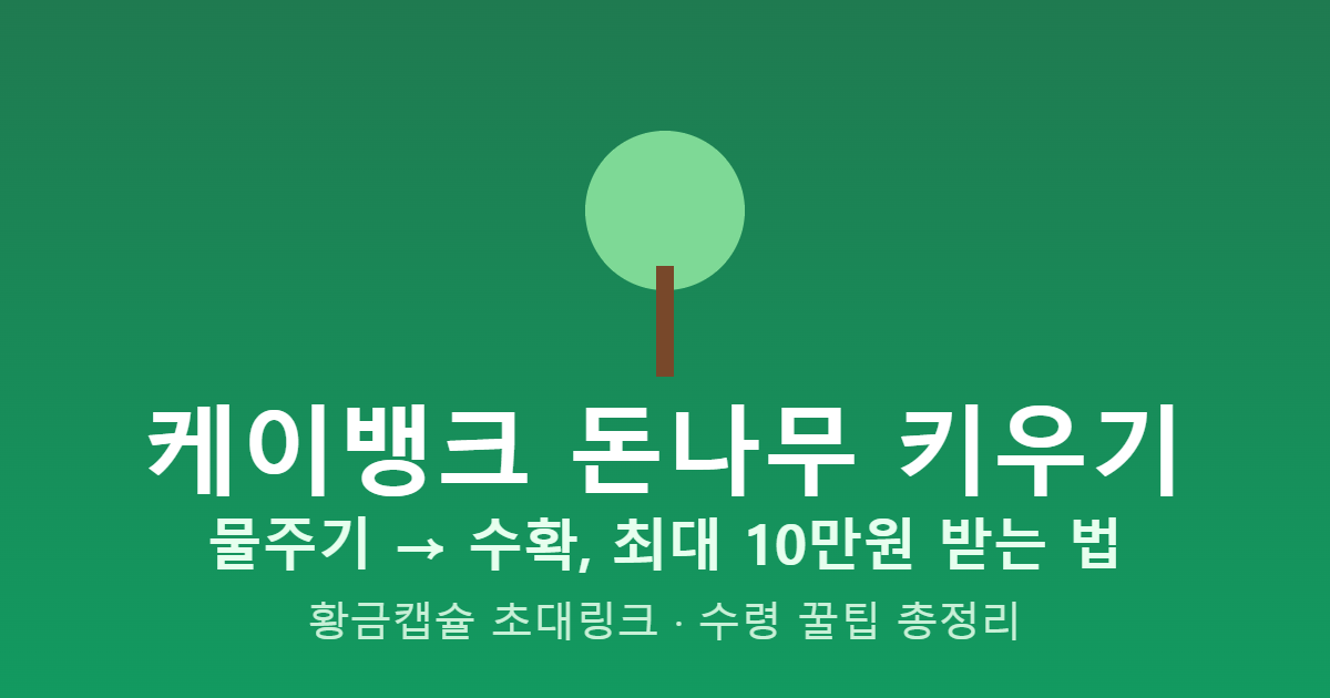 케이뱅크 돈나무 키우기