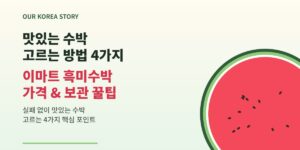 맛있는 수박 고르는 방법과 이마트 흑미수박 가격 정보를 소개하는 대표 이미지