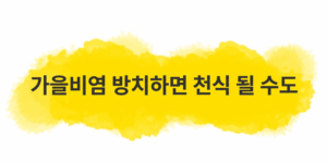 가을 비염 증상과 가습기 관리법